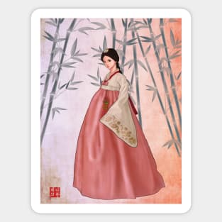 A Girl in Hanbok Sticker